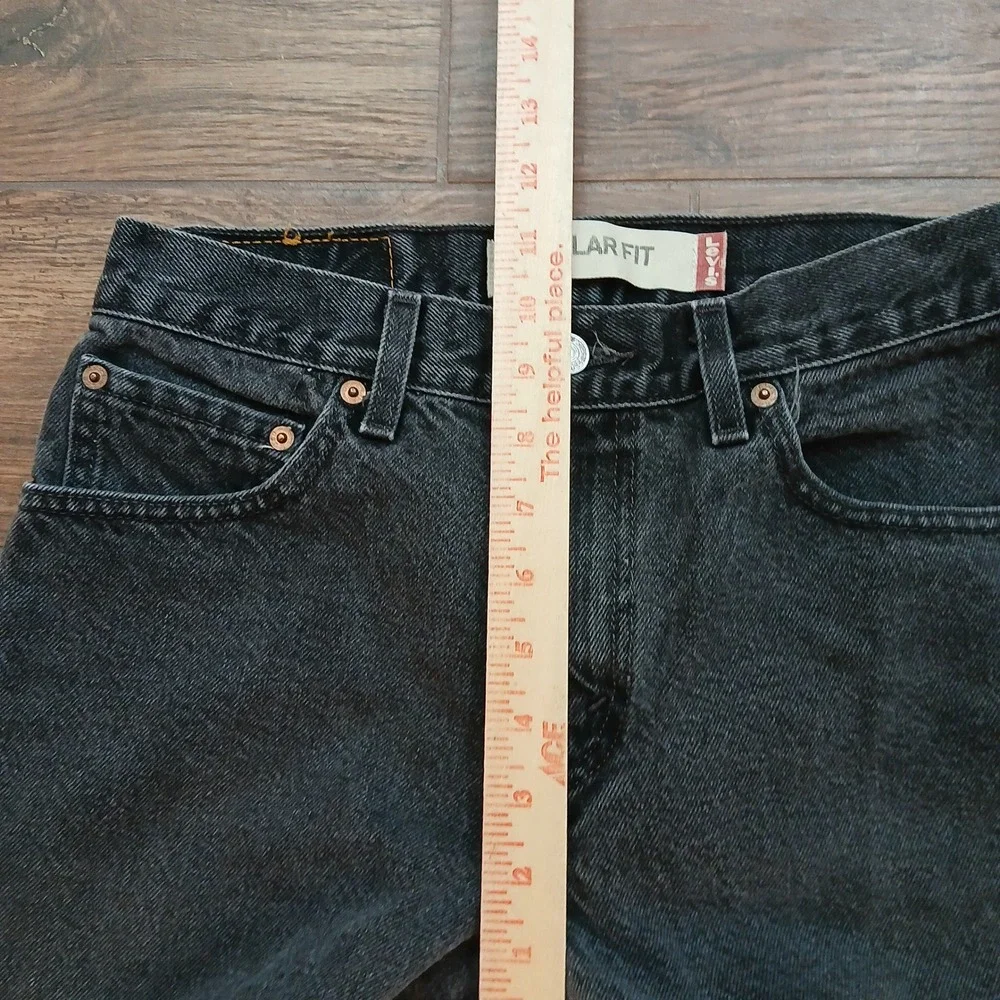 Levi's 505 Jeans Mens 29x32 Black Denim Straight Cotton Regular Y2K (FITS 28x30)